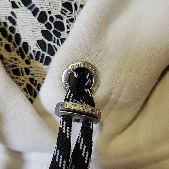 Calvin Klien Performance Off-White Hoodie Top Size Small - Picture 10 of 14